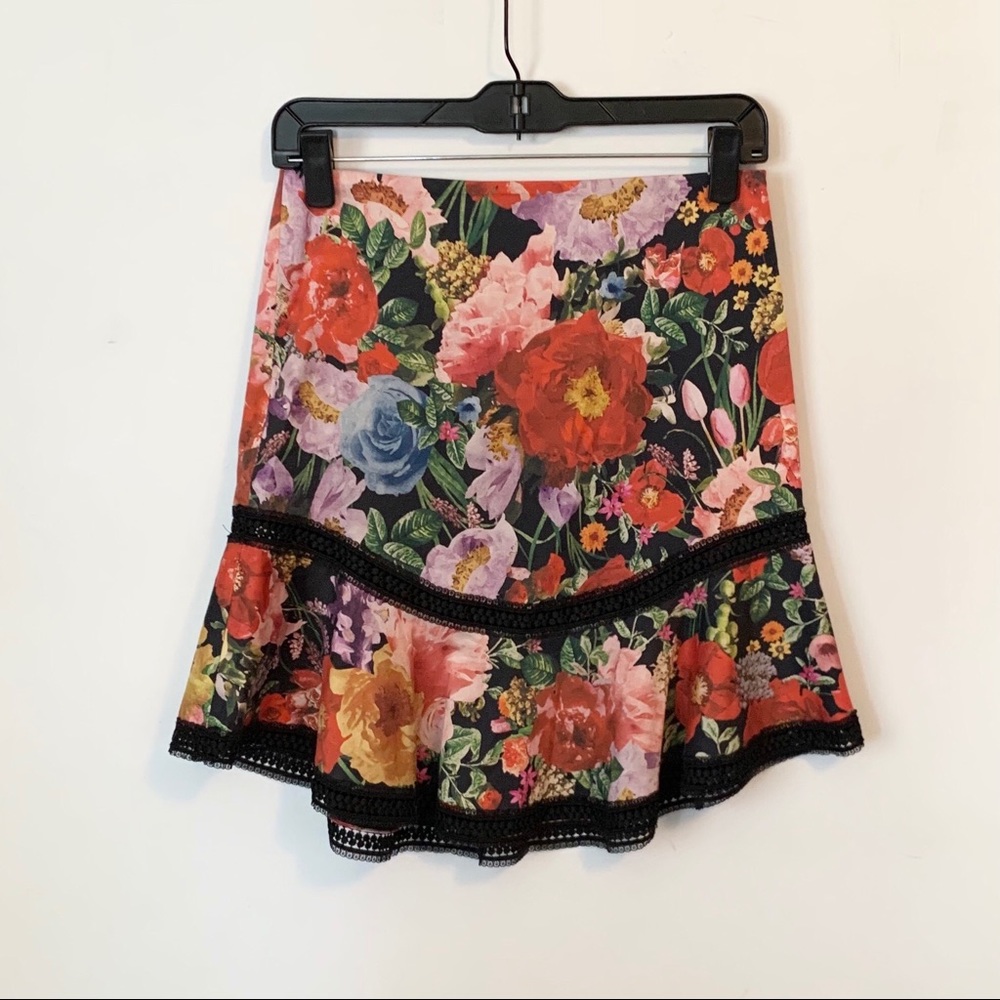Alice + Olivia Blooming Garden Lush Floral Skirt - Picture 2 of 10